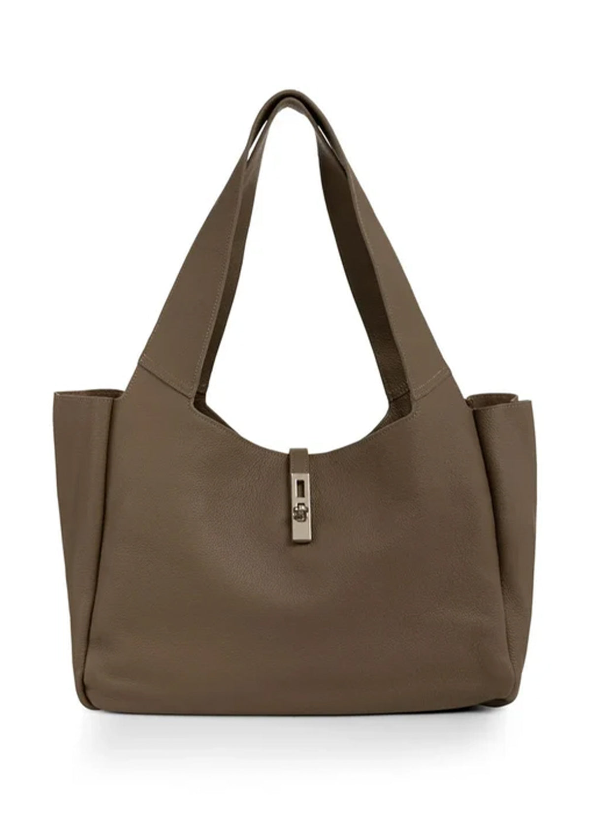 Leather Shopper : Deep Taupe Brown 81312