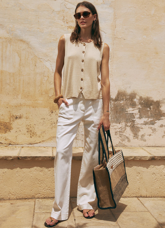Vest - Tricot : Beige-15