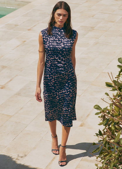 Dress : Navy Blue-36