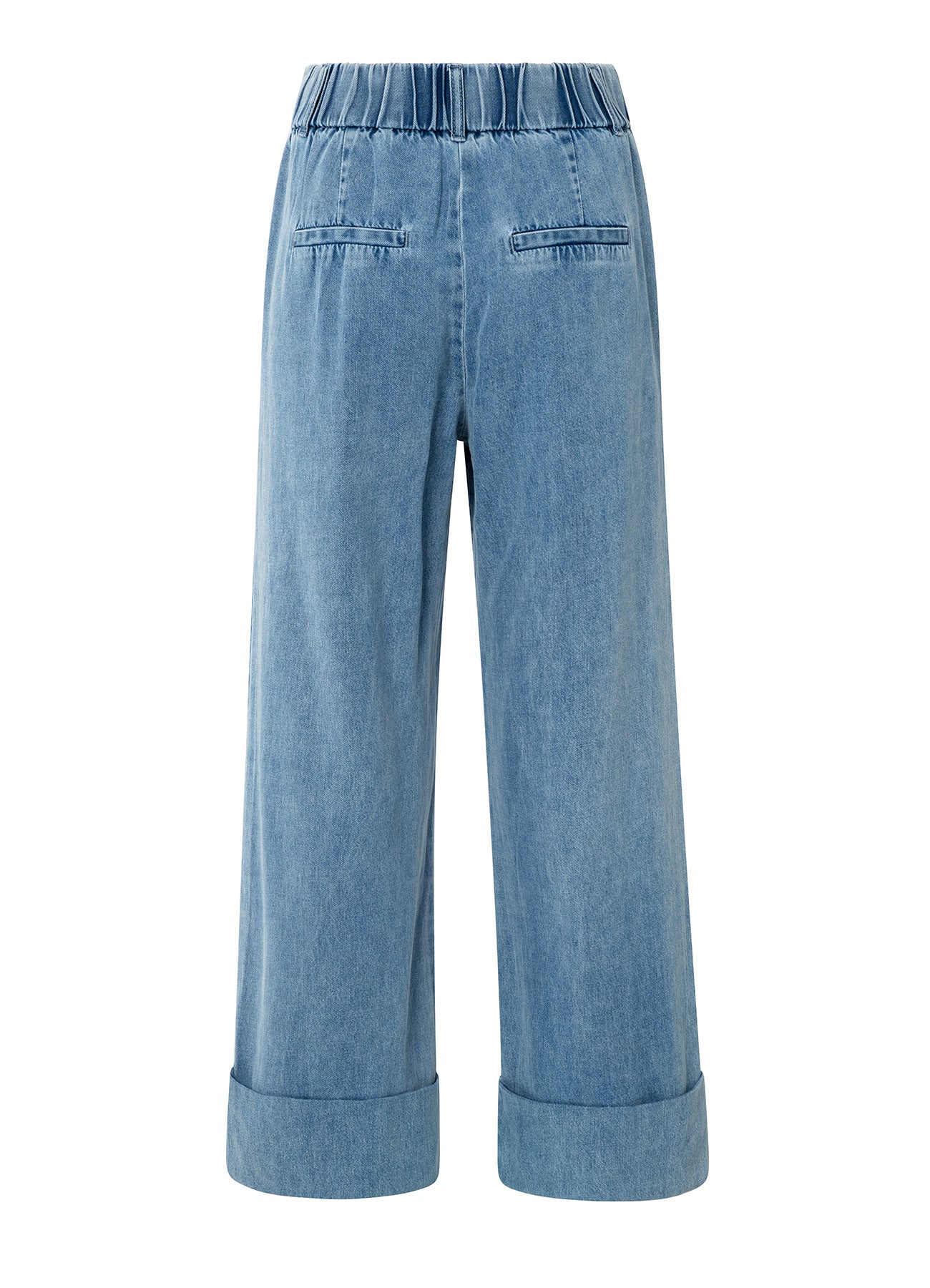 Loose Denim Pantalon W. Roll U : Blue Denim 01111