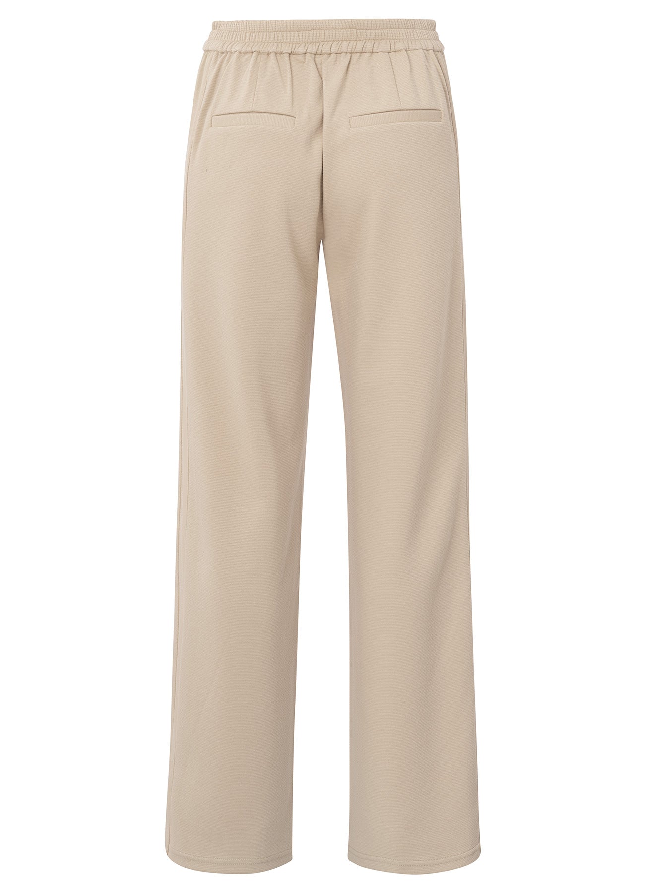 Wide Leg Trousers With Contrast Stripe And Zipper Pockets : Twill Beige 99998