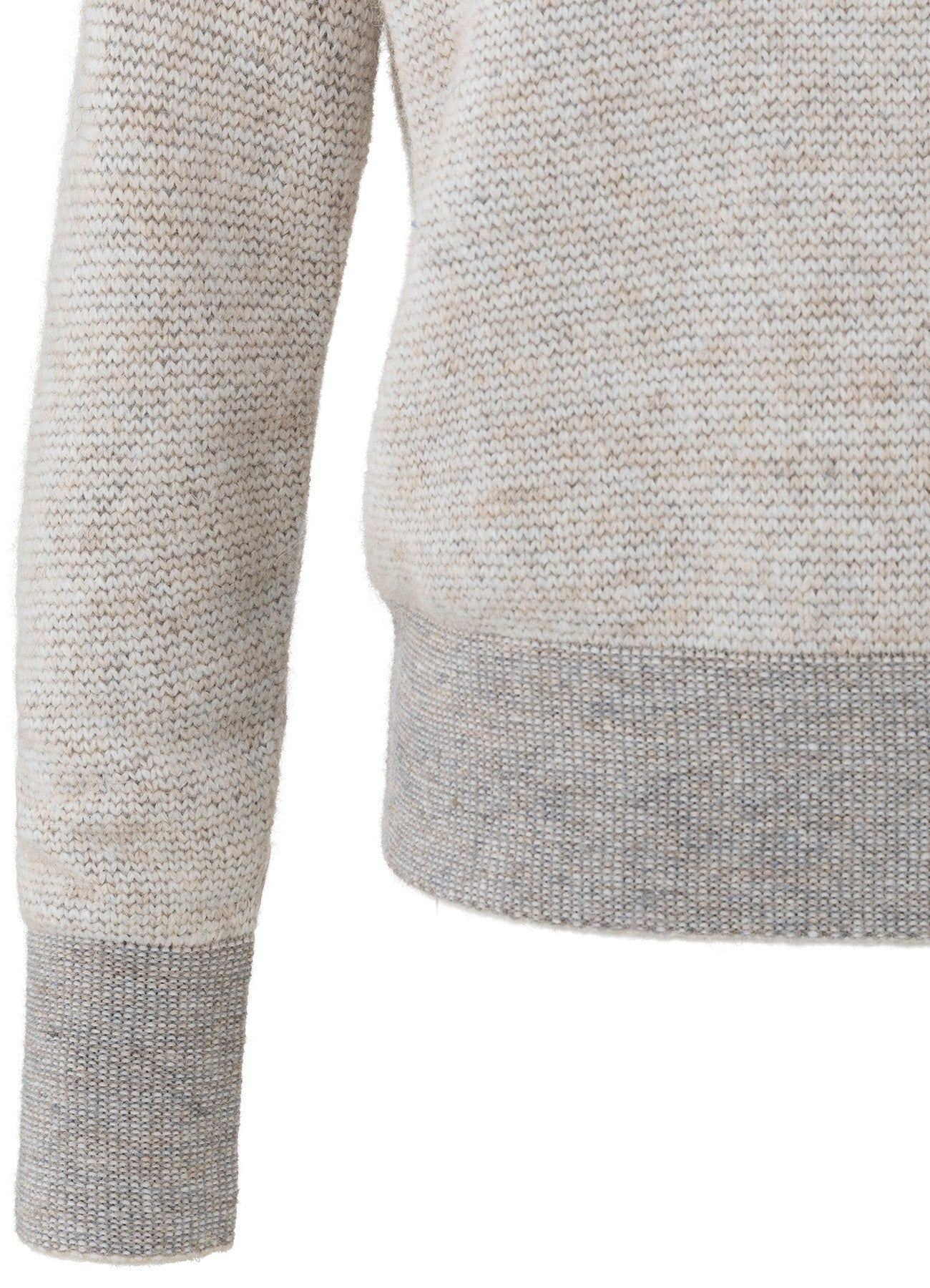 Contrast Color Rib Sweater Ls : Contours Gray Melange 990312