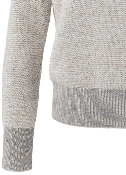 Contrast Color Rib Sweater Ls : Contours Gray Melange 990312