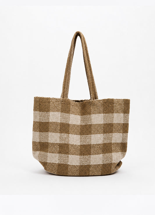 Sac Cabas Toile Echiquier : 0300 Ecru