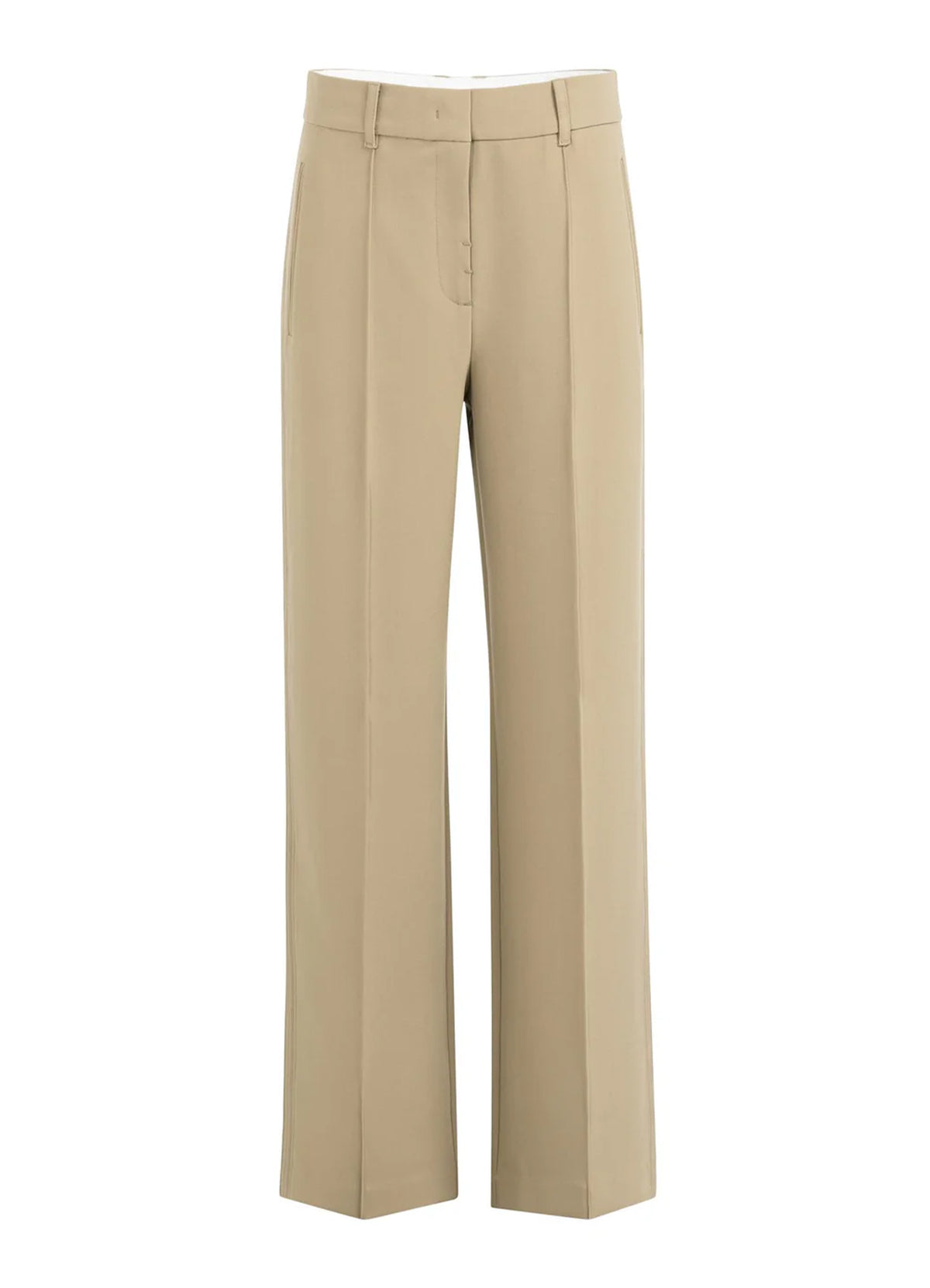 Woven Wide Leg Trousers With C : Khaki Green 99045
