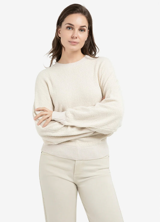 Batwing Sweater With Contrast : Kit Beige 99044