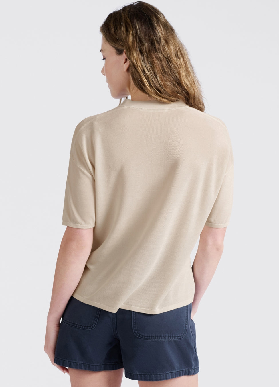 Short Sleeve Textured Cardigan : Summer Sand 20908