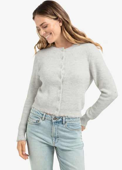 Cardigan In Melange Yarn : Cloud Grey Melange 916191