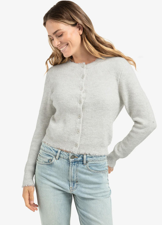 Cardigan In Melange Yarn : Cloud Grey Melange 916191