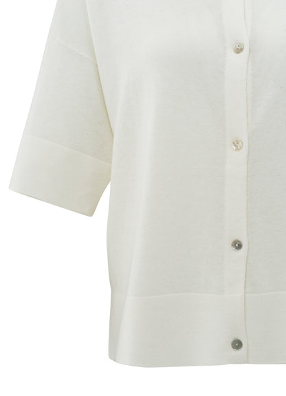 Oversized Fine Knitted Cardiga : Wool White 99691