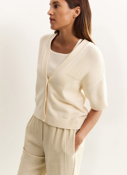 Rib Stitch Knitted Tanktop : Off White Knit 99990