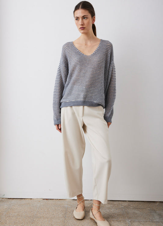 Oversize Sweater : 8303-Light Grey