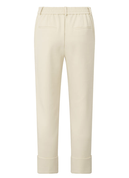 Jersey Tailored Trousers With Elastic Waist And Big Turn Up : Summer Sand 20908