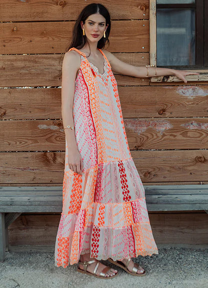Straps Long Dress : Multicolor