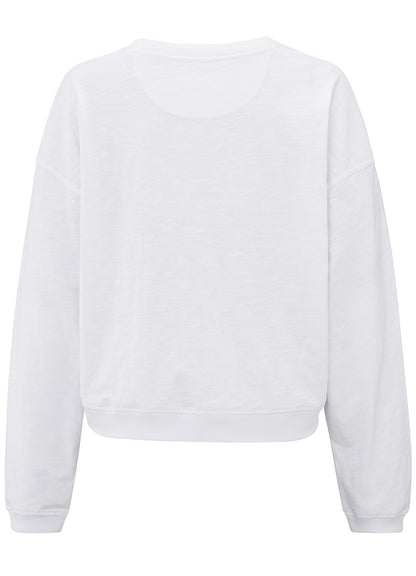 Sweatshirt With Slub Effect : Pure White 00000