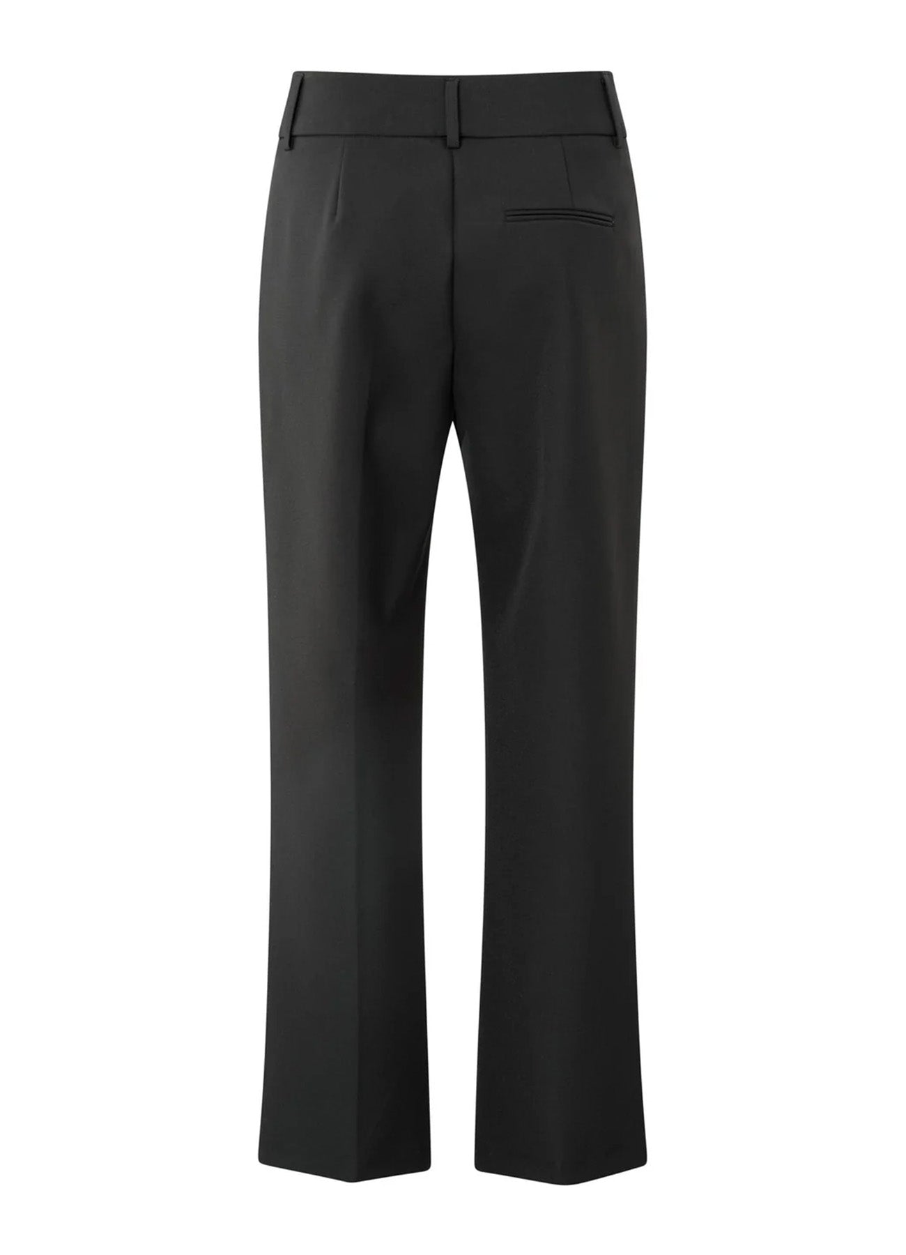 Jersey Scuba Straight Fit Trousers With Fancy Waistband : Black 00000