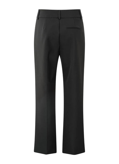 Jersey Scuba Straight Fit Trousers With Fancy Waistband : Black 00000