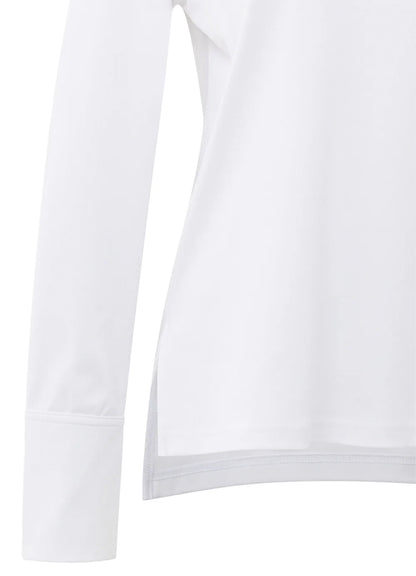 Long Sleeve Jersey Top With Wo : Pure White 00000