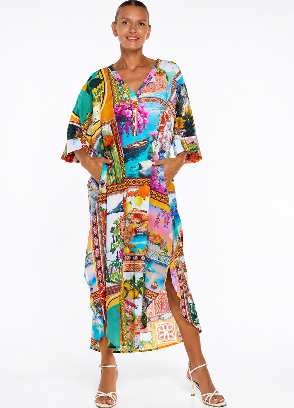 Robe Housse Longue Avec Poches : 1358 Multi Fonce