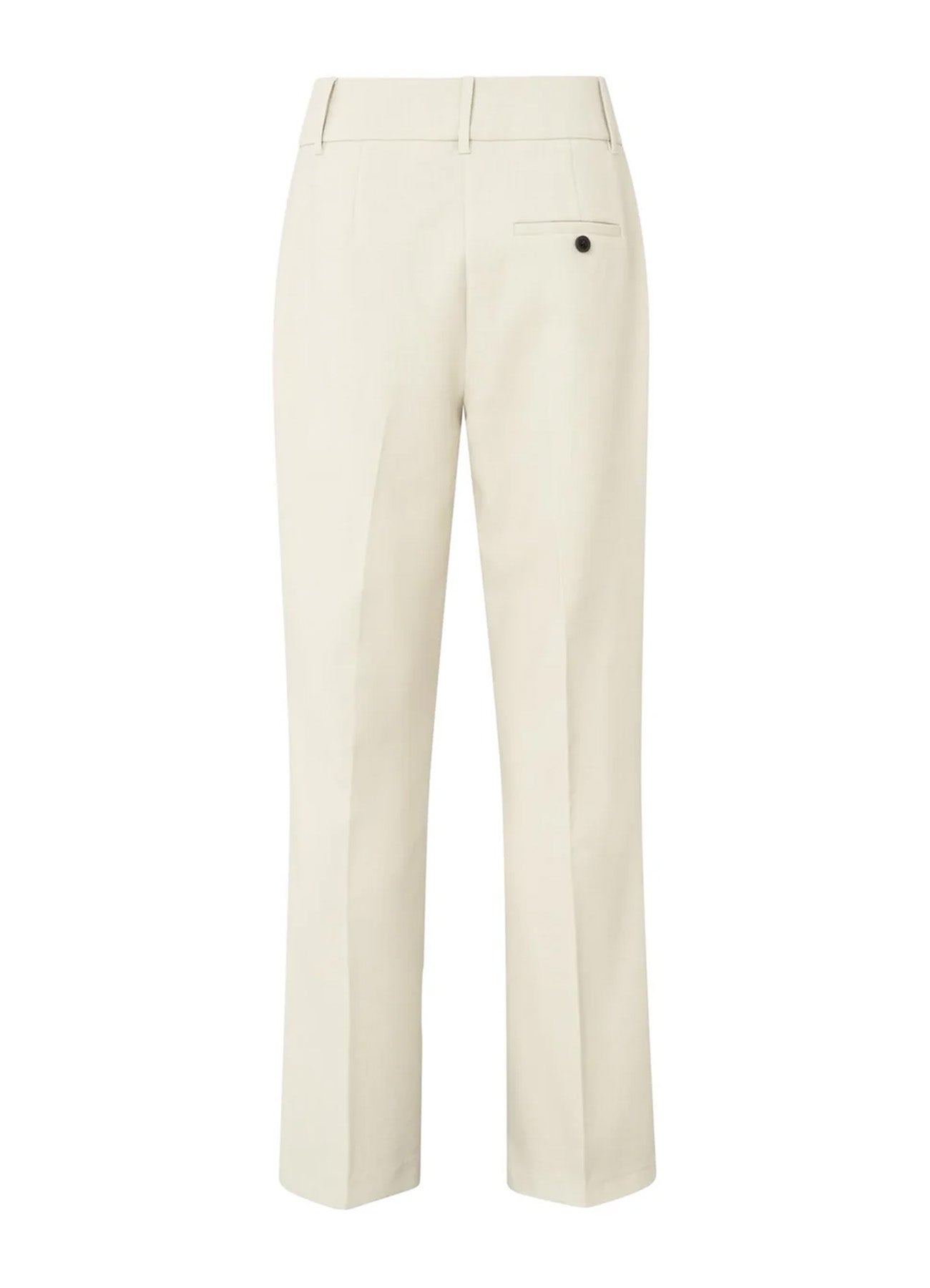 Woven Straight Fit Trousers With Fancy Waistband : Cloud Grey Melange 61509