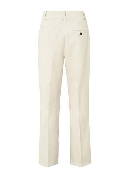 Woven Straight Fit Trousers With Fancy Waistband : Cloud Grey Melange 61509