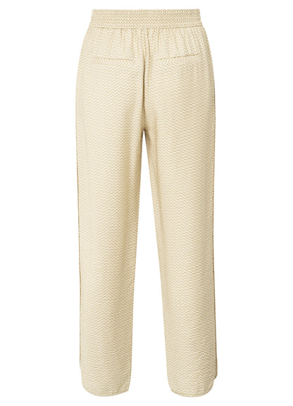 Printed Woven Trousers With Elastic Waistband : Soft Grey Dessin 999791