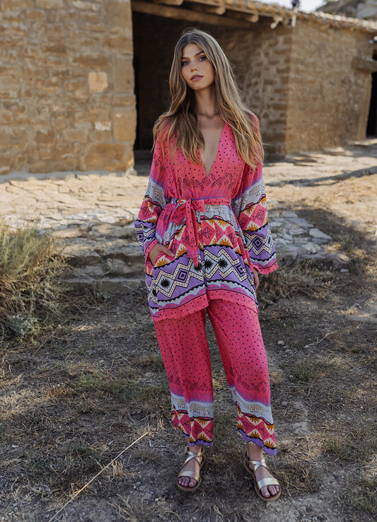 Set Kimono+Trousers : Red