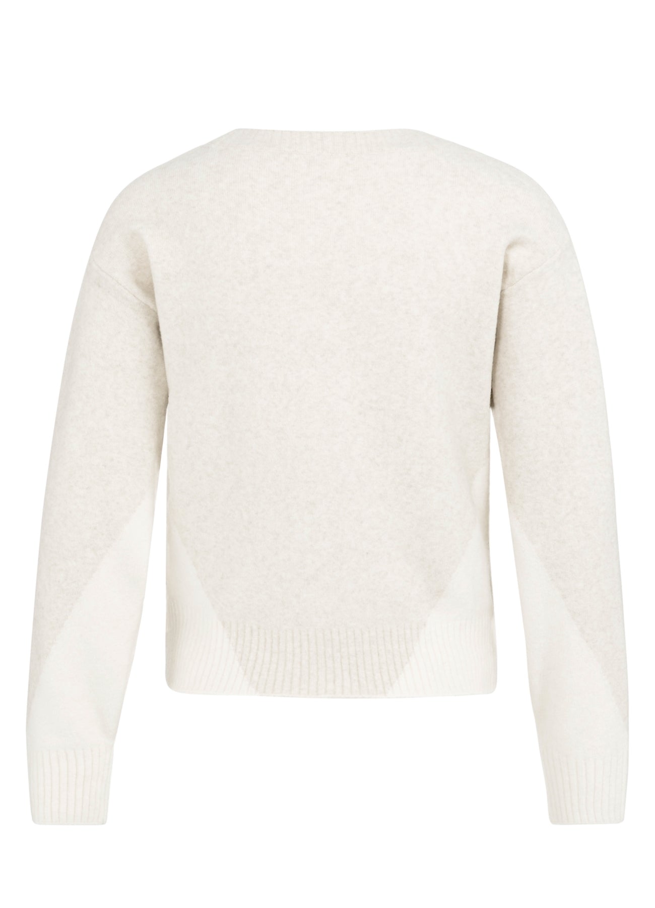 V-Neck Colorblock Sweater Ls : Heather Grey Dessin 990401