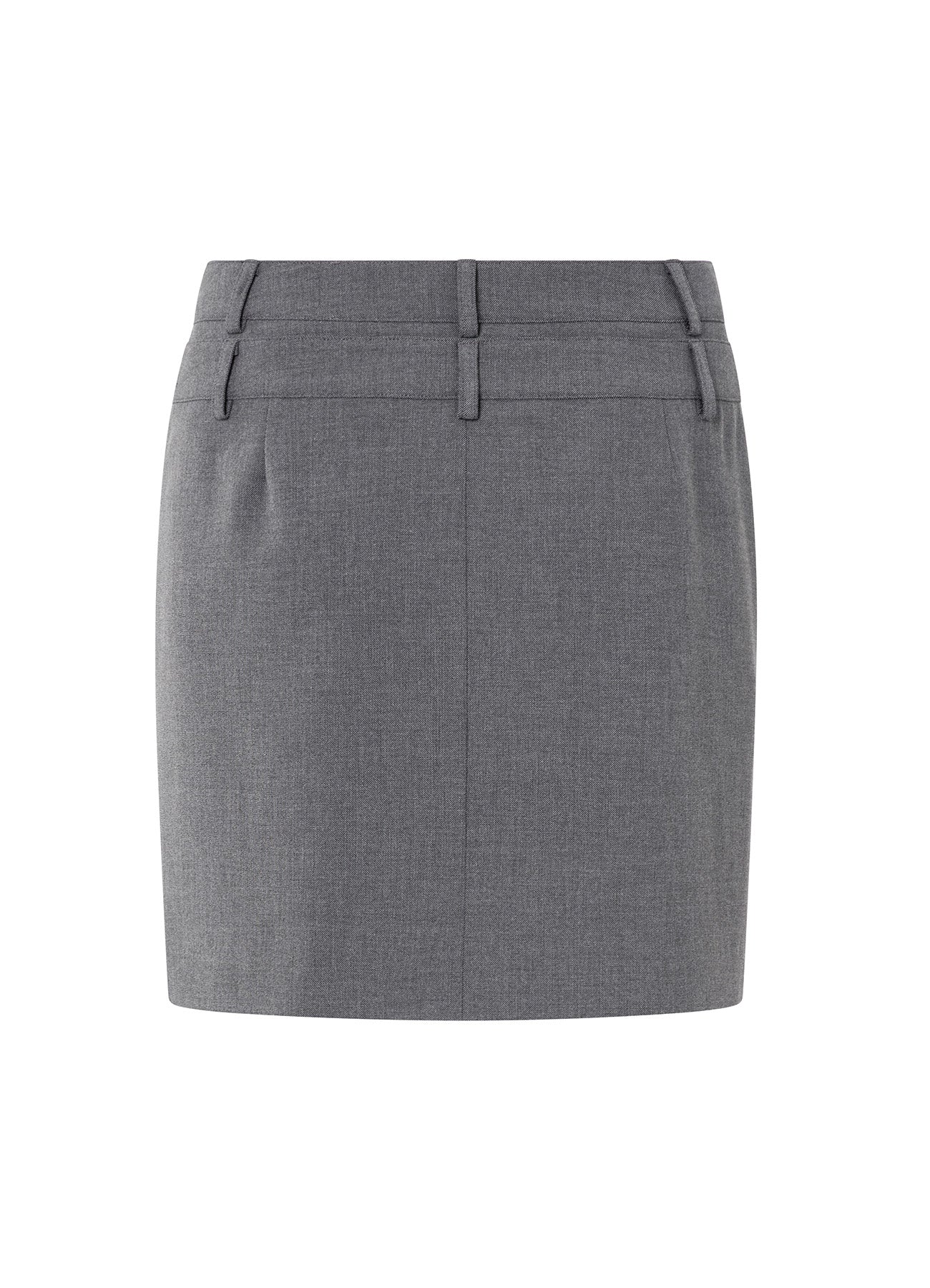 Woven Mini Skirt With Double L : Black Oyster Melange 99004