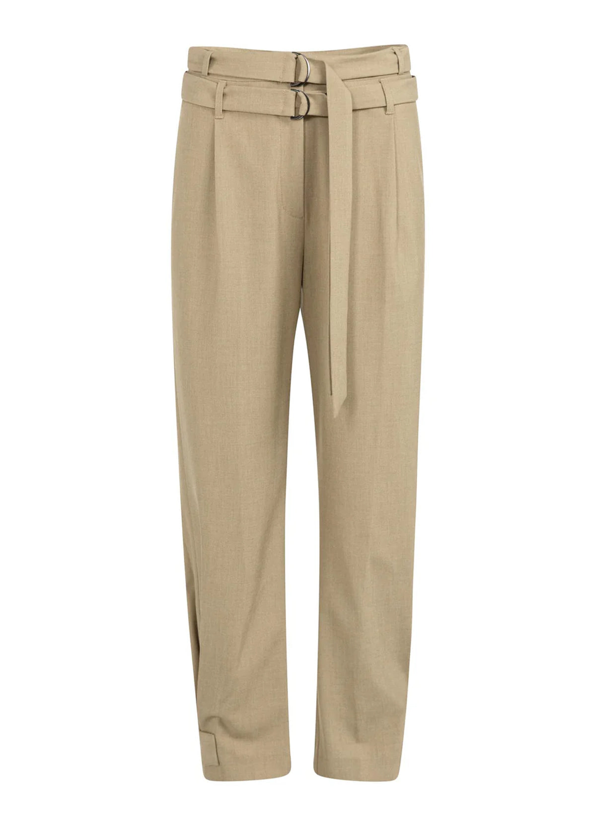 Woven Loose Fit Trousers With : Khaki Green 99045