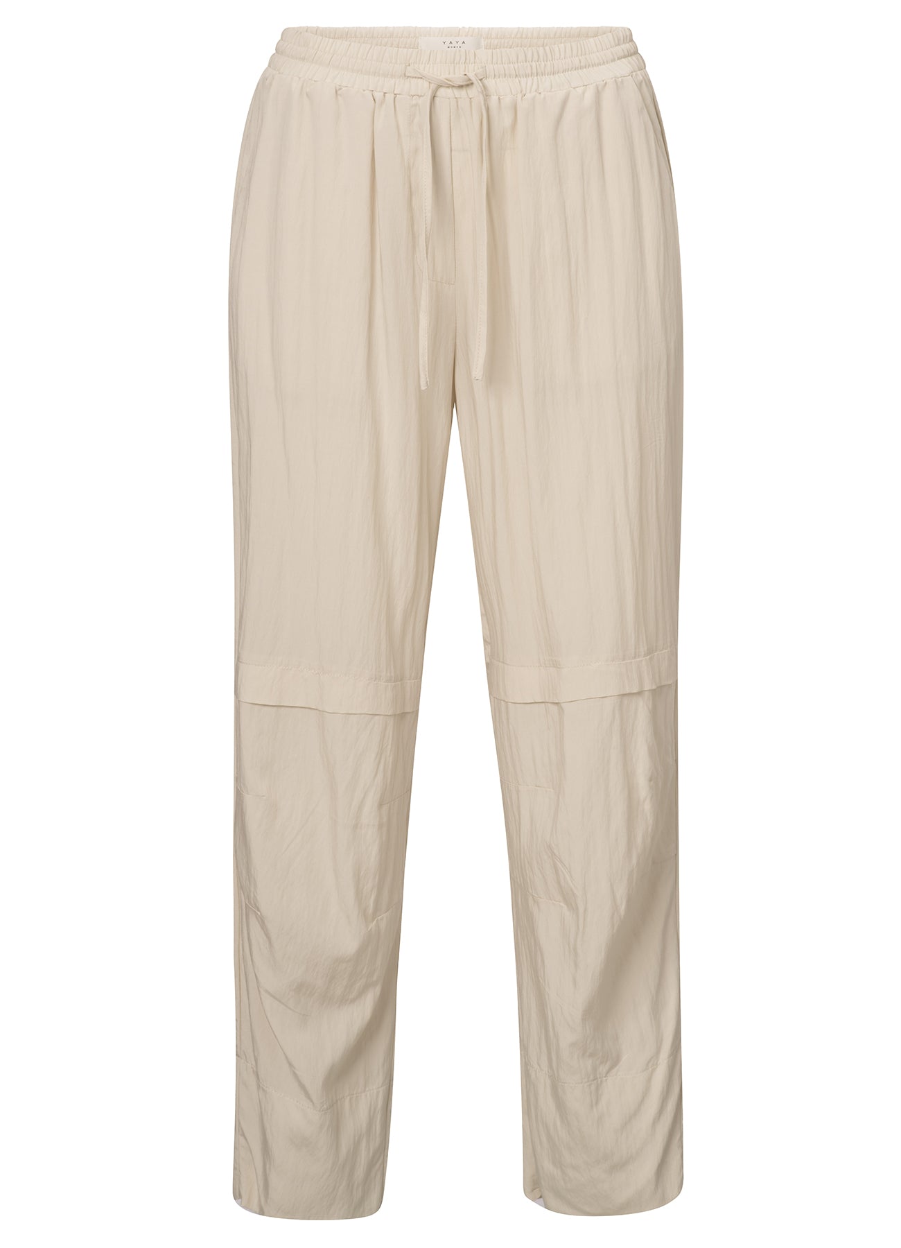 Woven Loose Fit Trousers With Seam Details : Rainy Day Beige 35304