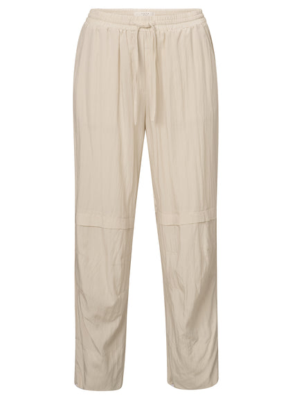 Woven Loose Fit Trousers With Seam Details : Rainy Day Beige 35304