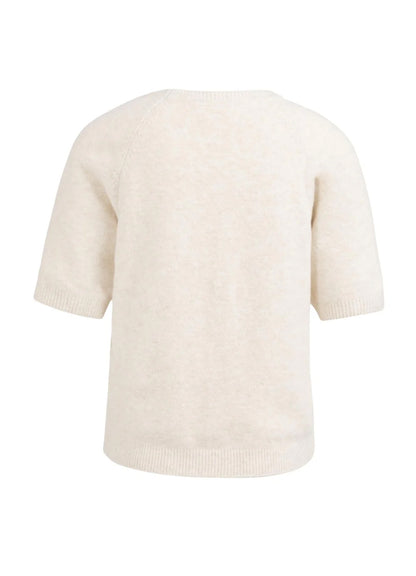 Raglan Short Sleeve Sweater : Kit Beige Melange 990442