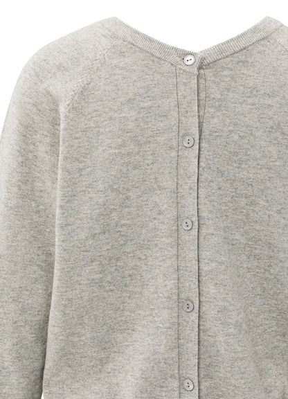 Double V-Neck Sweater With But : Brownish Grey 99018