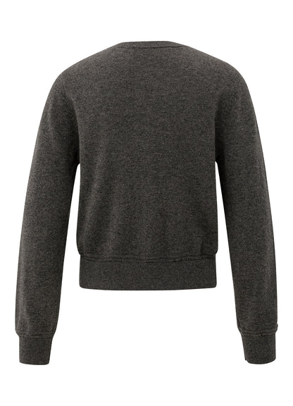 Cardigan With Long Sleeves : Dark Taupe Grey 80307