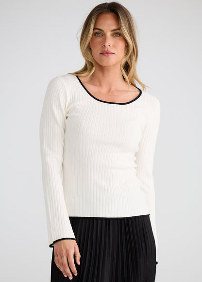 Maddie Knit Top : Off White