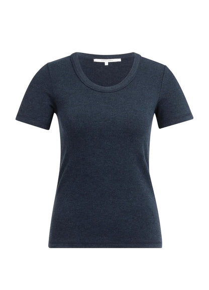 Round Neck Short Sleeve T-Shir : Navy Blazer Melange 939232