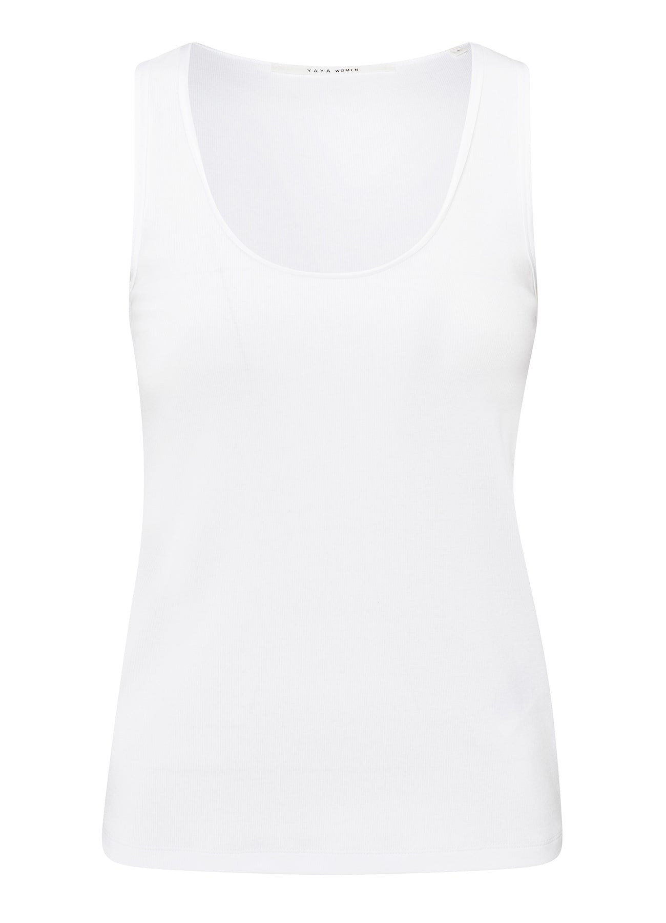 Rib Singlet With Shiny Binding : Pure White 00000