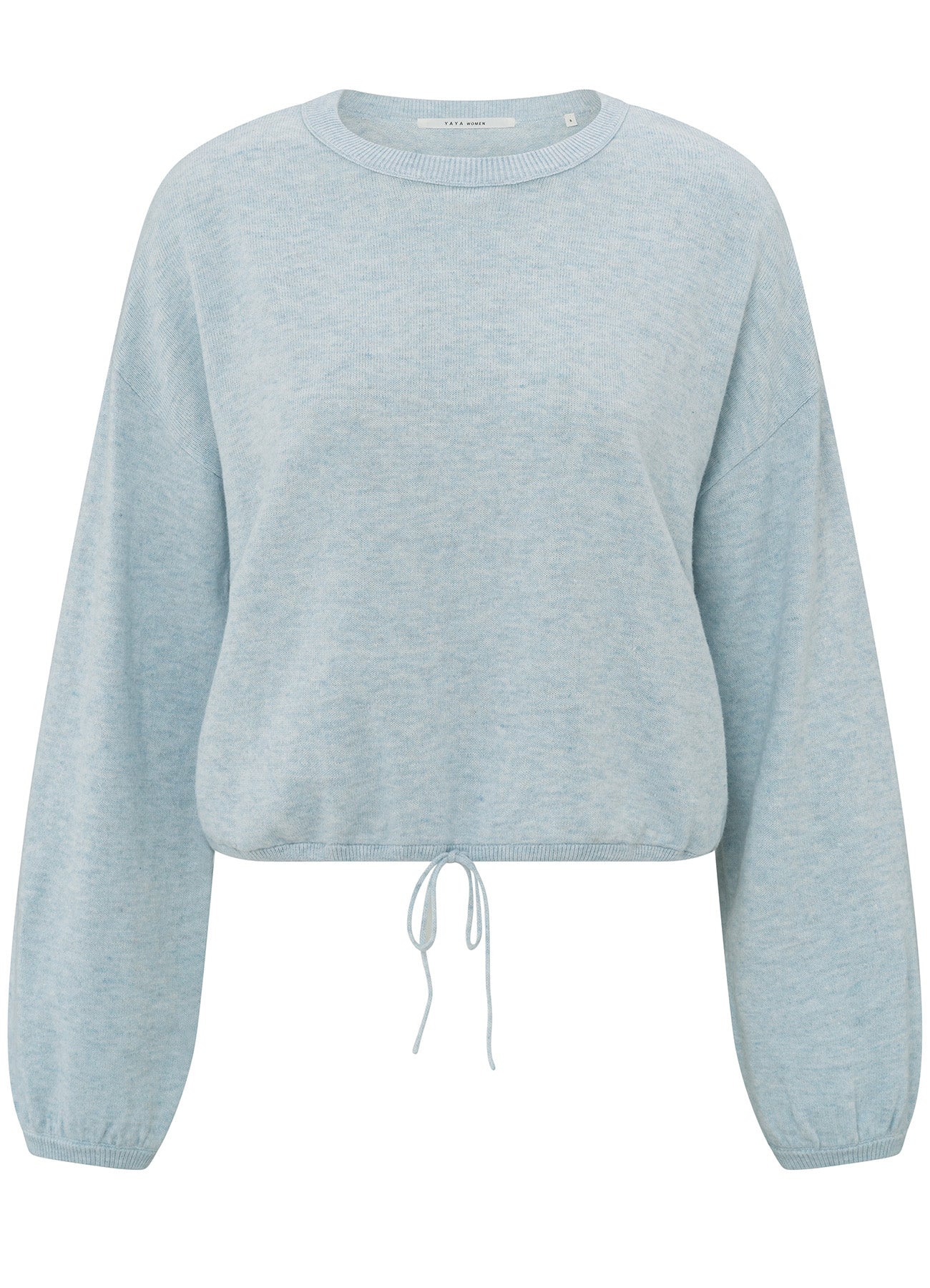 Sweater With Cord At Bottom Hem : Gray Dawn Blue Melange 441062