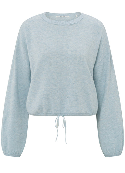 Sweater With Cord At Bottom Hem : Gray Dawn Blue Melange 441062