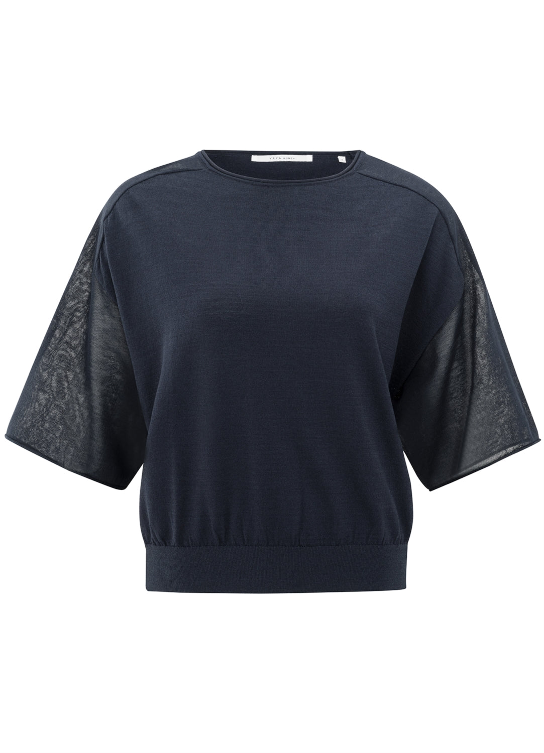 Boatneck Sweater With Transpar : Total Eclipse Blue 94010