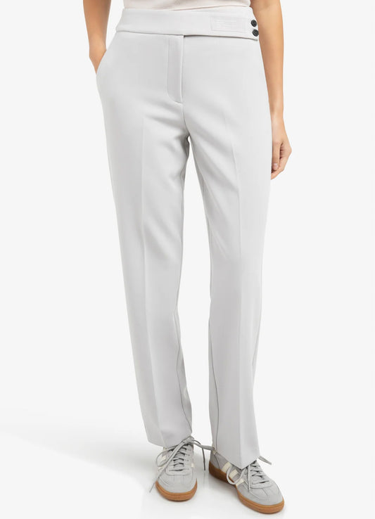Woven Straigh Fit Pantalon Wit : Steel Wool Grey 43802
