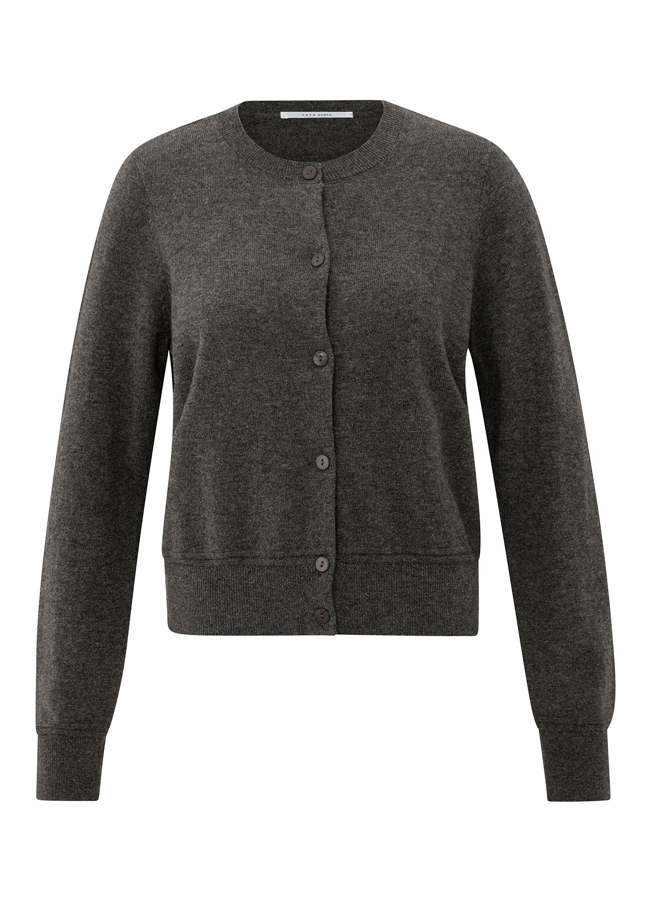 Cardigan With Long Sleeves : Dark Taupe Grey 80307