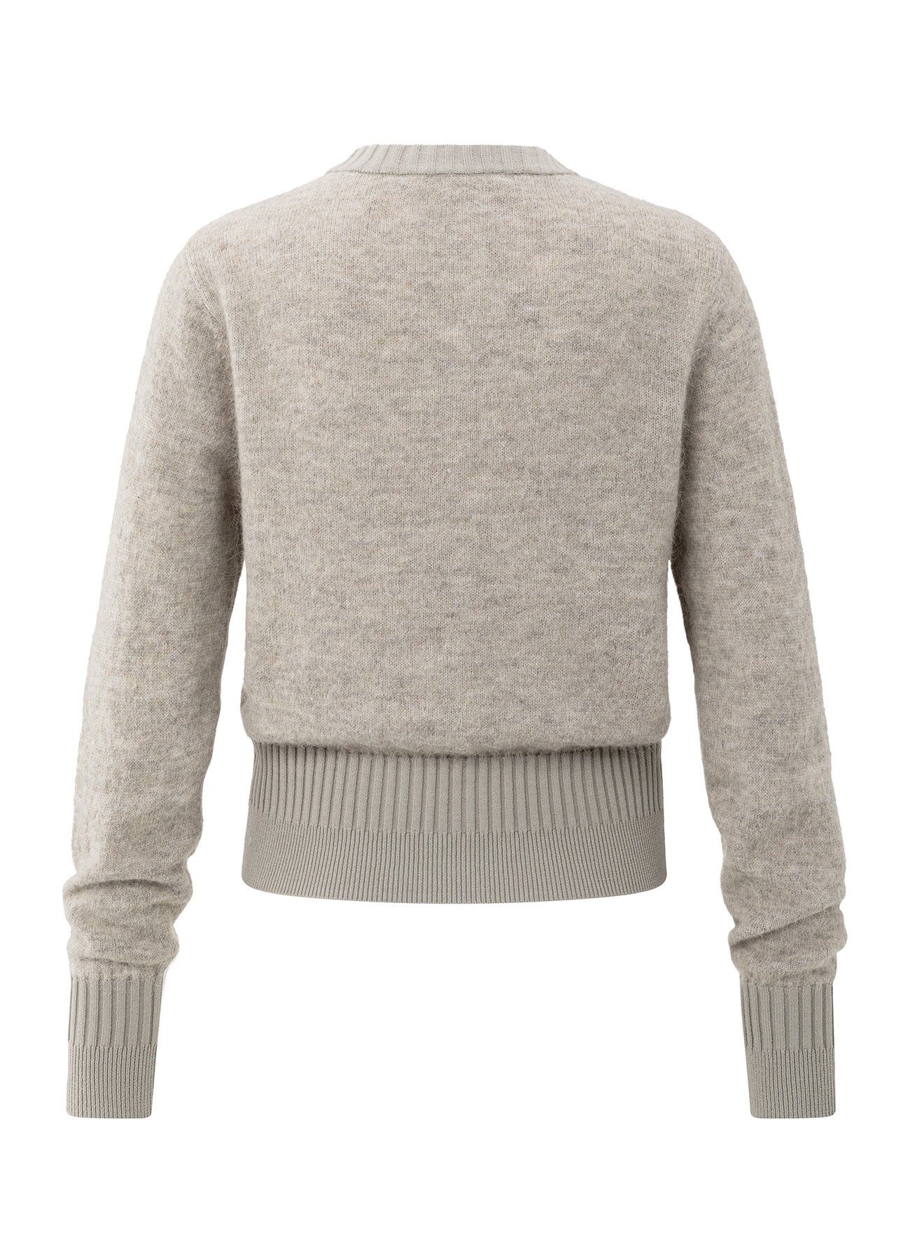 Cardigan With Rib Detail : Brownish Grey 99018