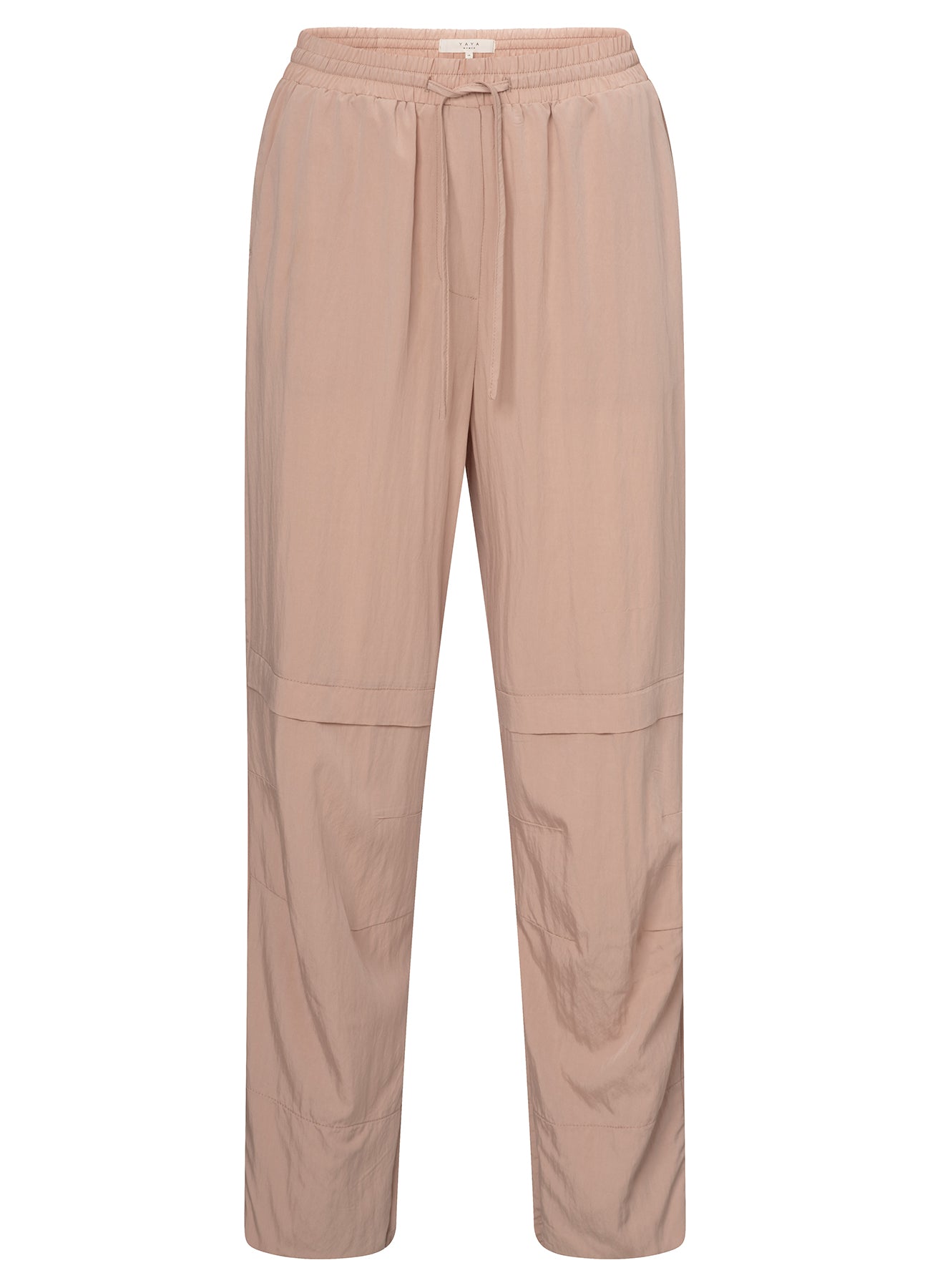 Woven Loose Fit Trousers With Seam Details : Soft Mauve Pink 99984