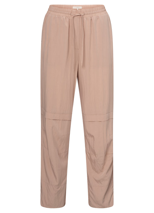 Woven Loose Fit Trousers With Seam Details : Soft Mauve Pink 99984