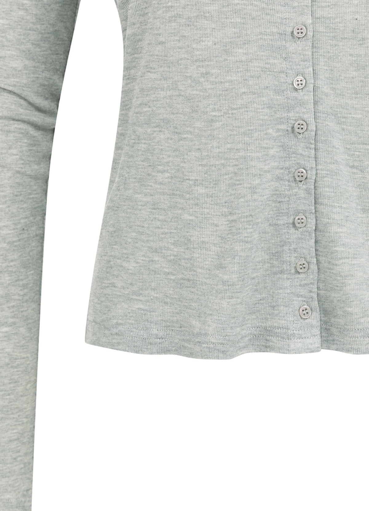 Jersey Cardigan With Small But : Medium Grey Melange 99022