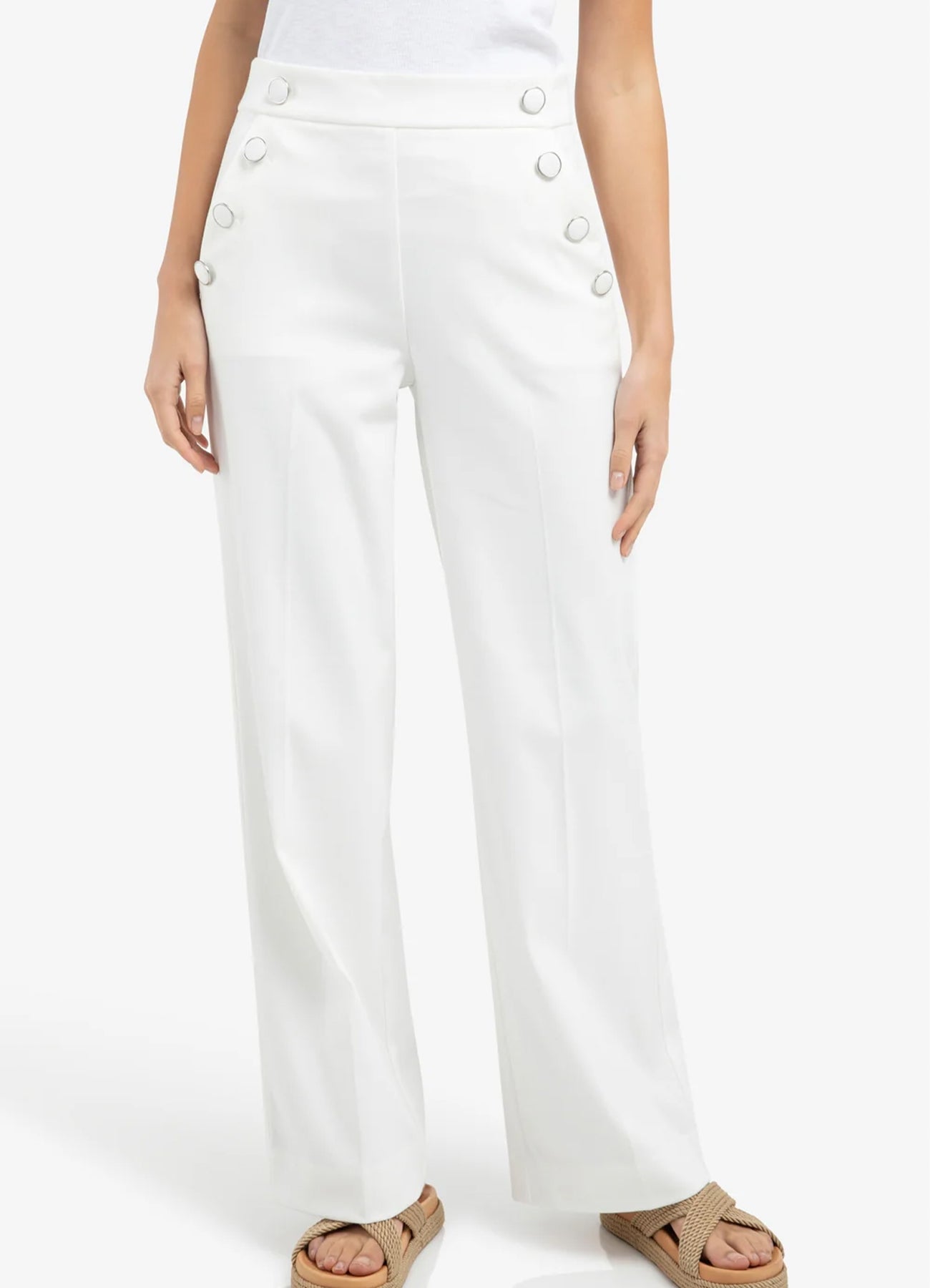 High Waist Wide Leg Trousers W : Off White 99049