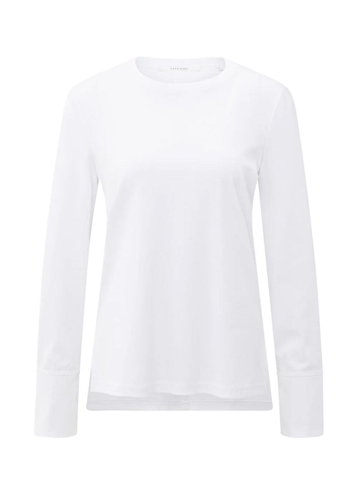 Long Sleeve Jersey Top With Wo : Pure White 00000