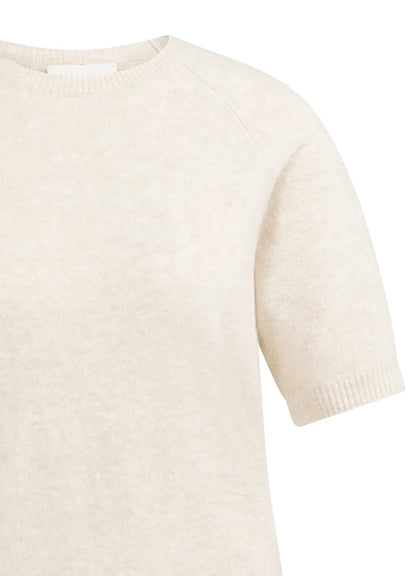 Raglan Short Sleeve Sweater : Kit Beige Melange 990442